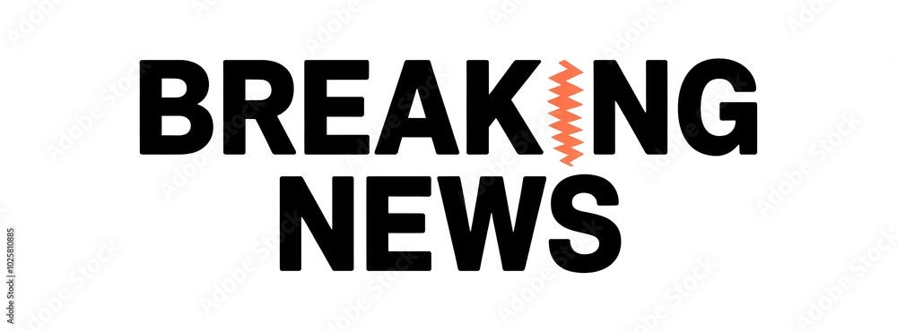 Obraz premium BREAKING NEWS creative banner,minimalistic flat vector illustration,plain background