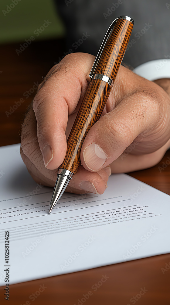 Hand writing with a luxury pen on paper Hand writing with a luxury pen on paper