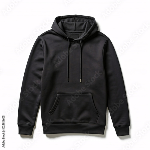 black hoodie mockup on white background
