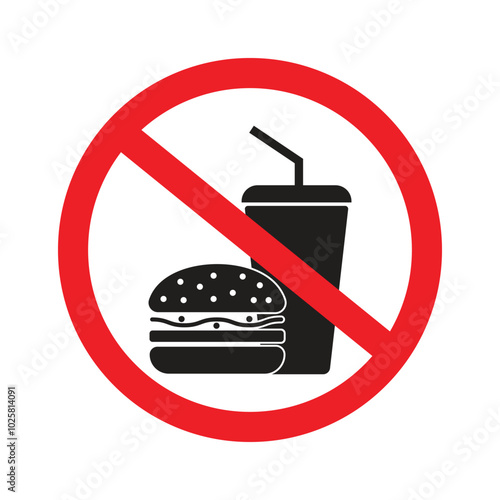 No eat and drink vector icon