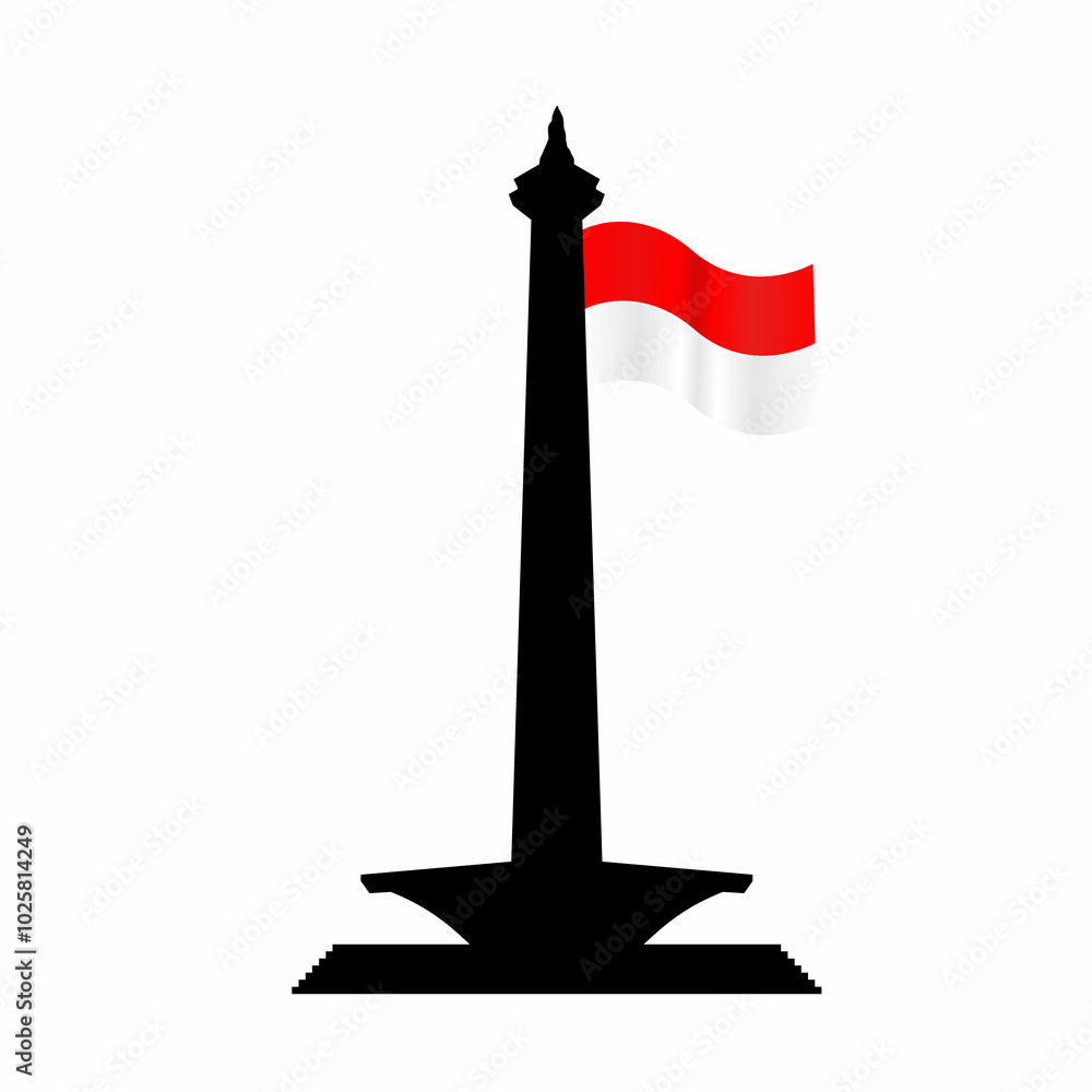 Fototapeta premium Tugu Monas Monumen Nasional Indoneisa Vector Image And Illustration
