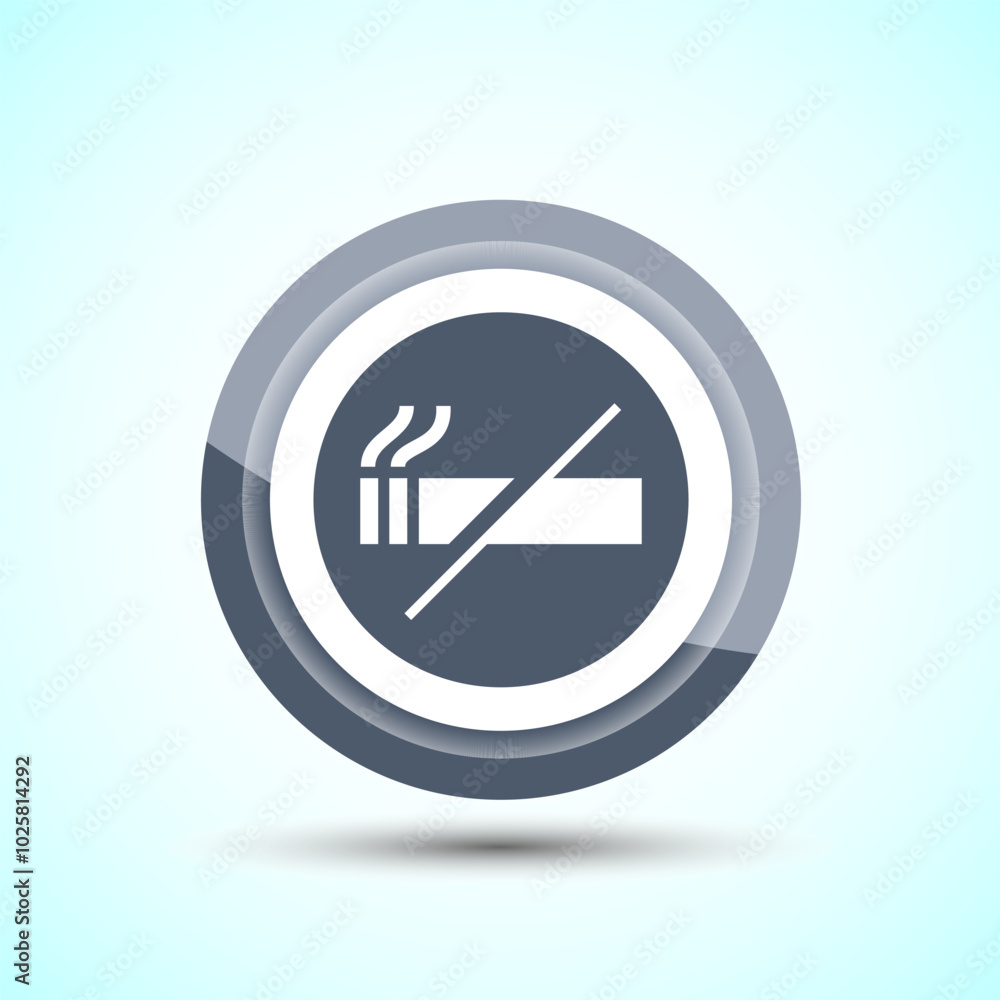 No Smoking Sign Icon Design Illustration, Icon For Apps and Websites, Gray Color Button Design No Smoking Sign Icon Design Illustration, Icon For Apps and Websites, Gray Color Button Design