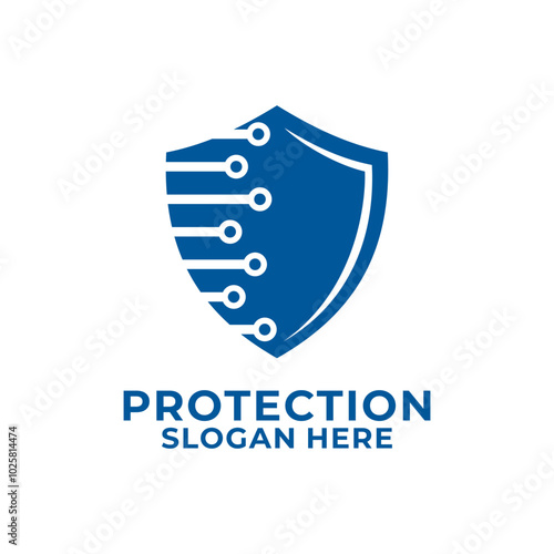 Secure Shield logo template illustration, Network Protection logo vector, Online safe logo design template
