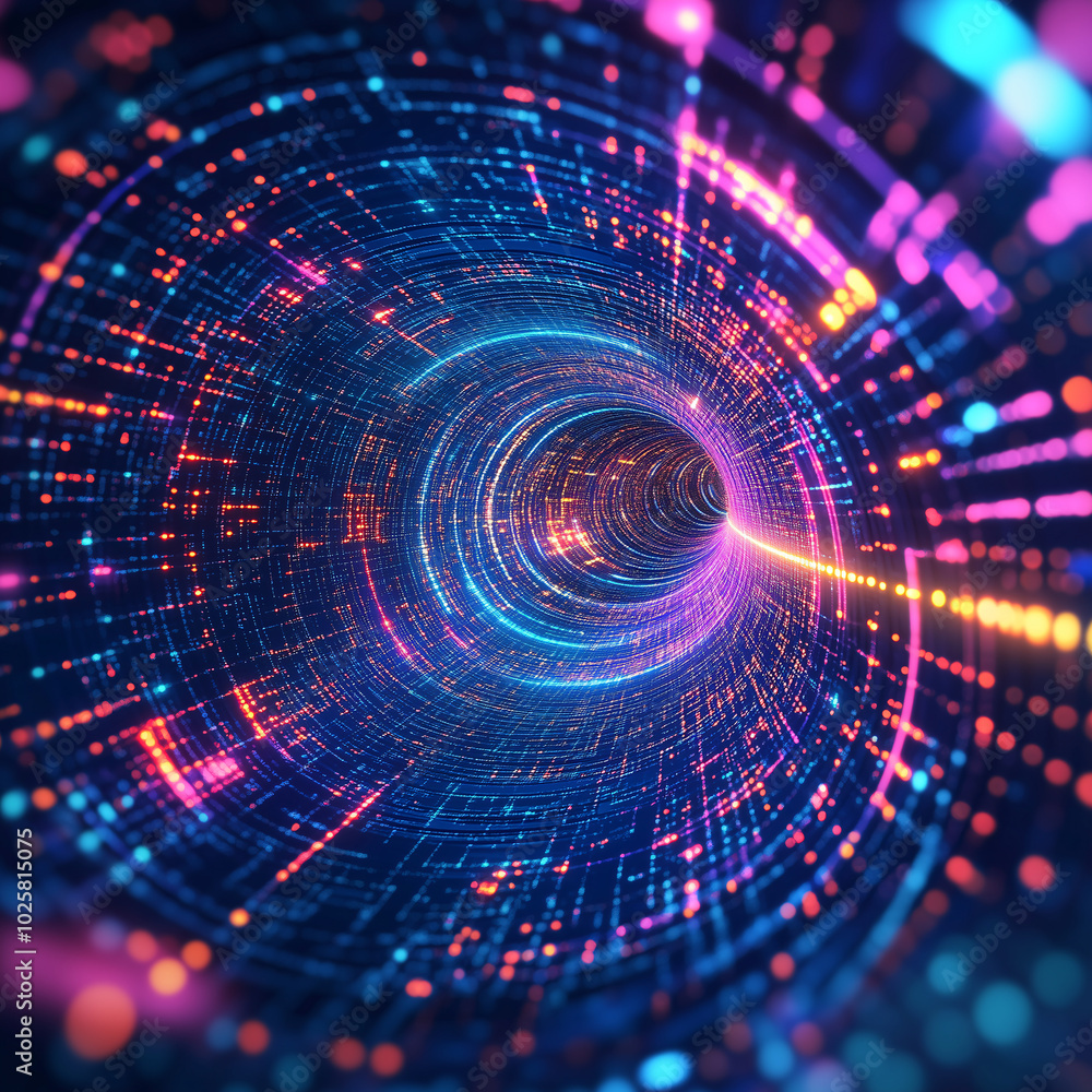 Obraz premium abstract tunnel showing the future of digital technology