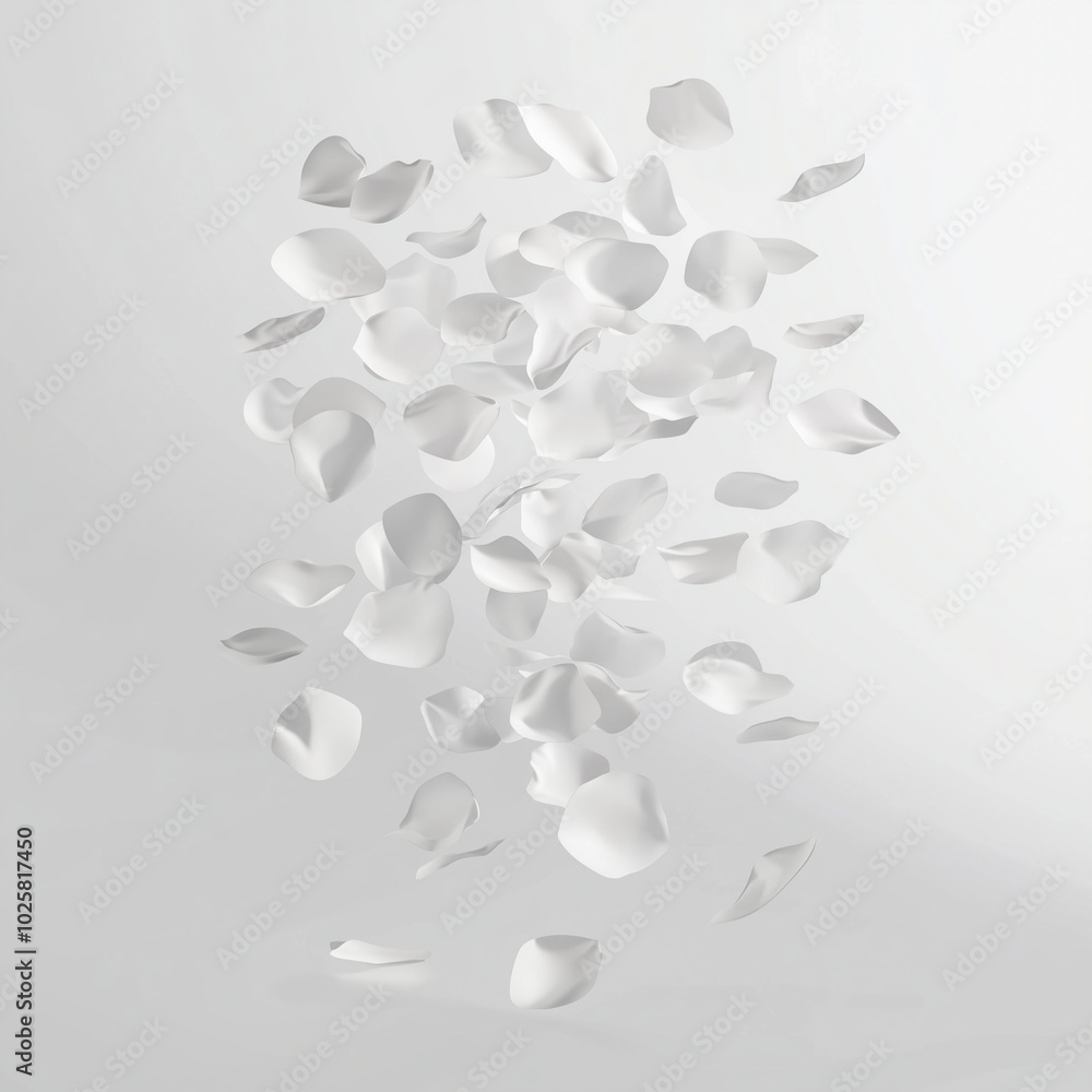 White petals on a gray background White petals on a gray background