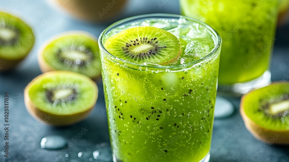 Fototapeta premium Refreshing Kiwi Juice Beverage