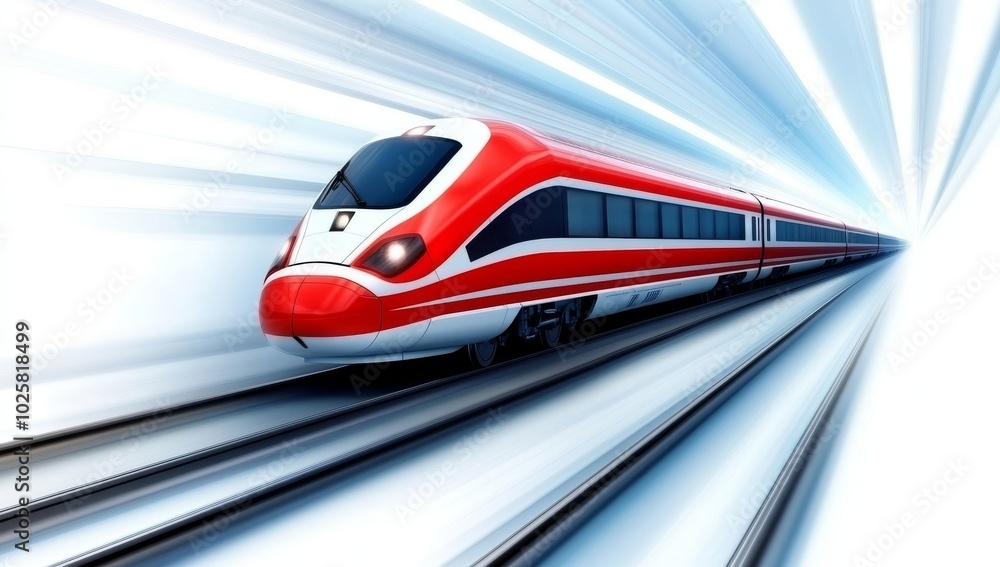 Fototapeta premium High-Speed Train Illustration With Motion Blur