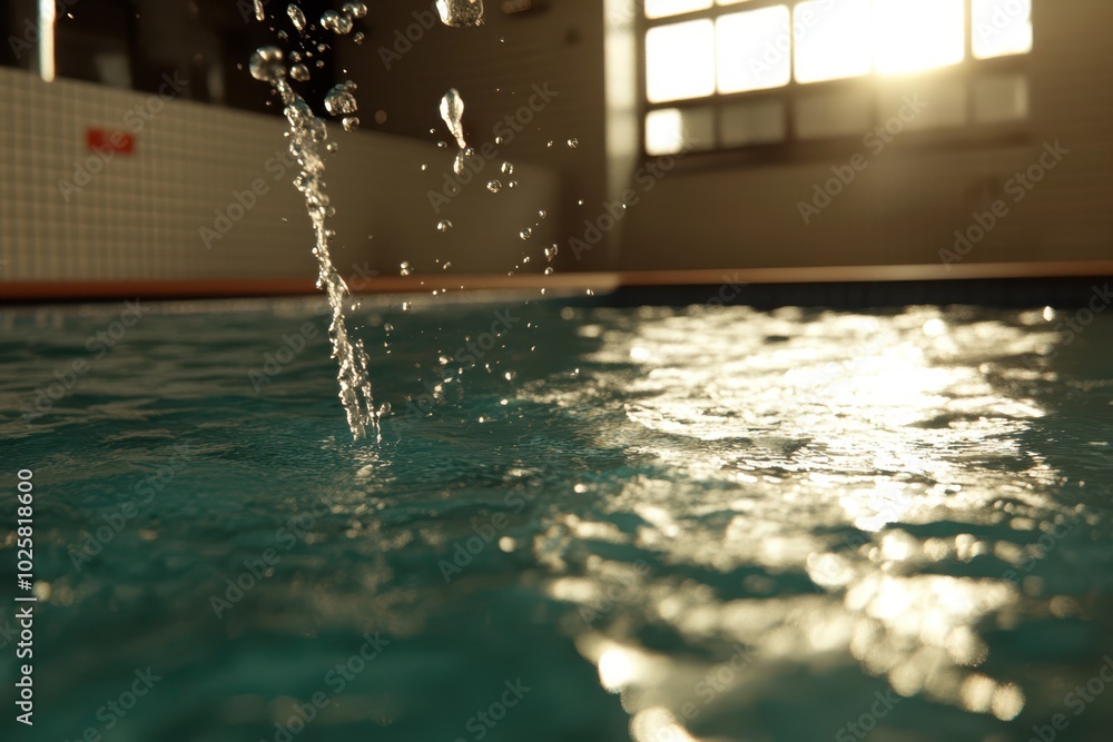 a water fountain is shown in a pool a water fountain is shown in a pool