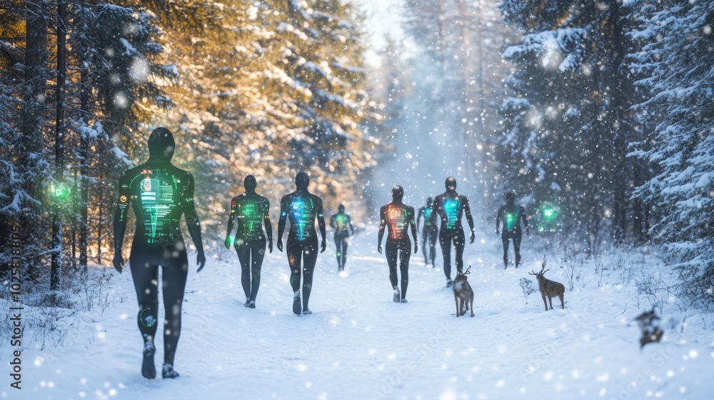Hightech forest immersion with biofeedback suits and nature connection Hightech forest immersion with biofeedback suits and nature connection