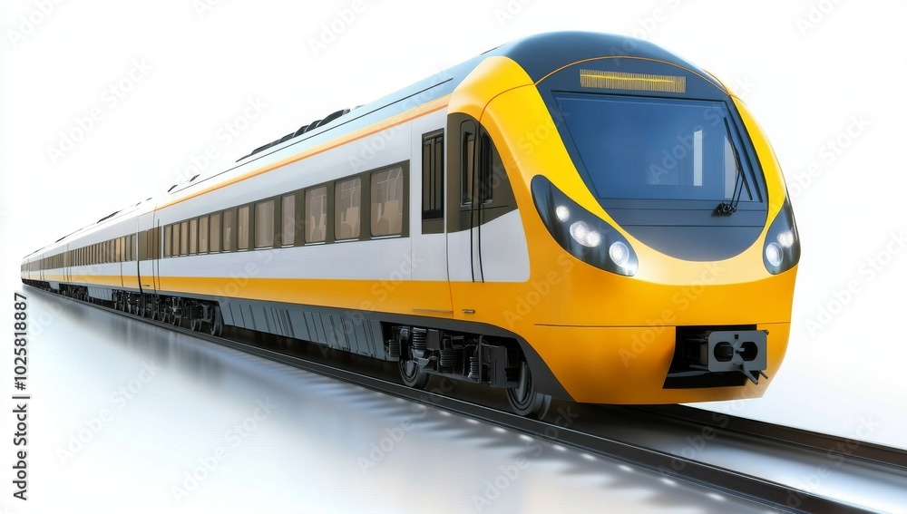 Naklejka premium High-Speed Train Illustration With Motion Blur