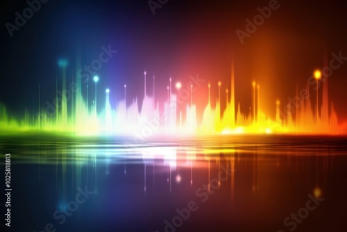 colorful sound waves on a dark background photo