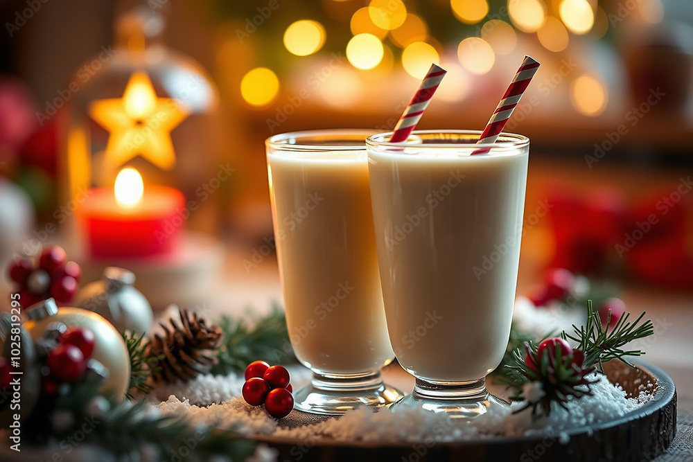 Eggnog with cinnamon for Christmas and winter holidays. Eggnog with cinnamon for Christmas and winter holidays.
