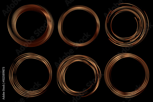 set of bronze round frames for festive decorations of your design