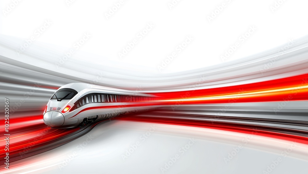 High-Speed Train Illustration With Motion Blur High-Speed Train Illustration With Motion Blur