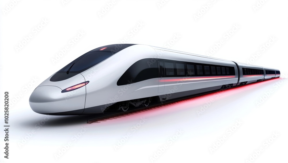 High-Speed Train Illustration With Motion Blur High-Speed Train Illustration With Motion Blur