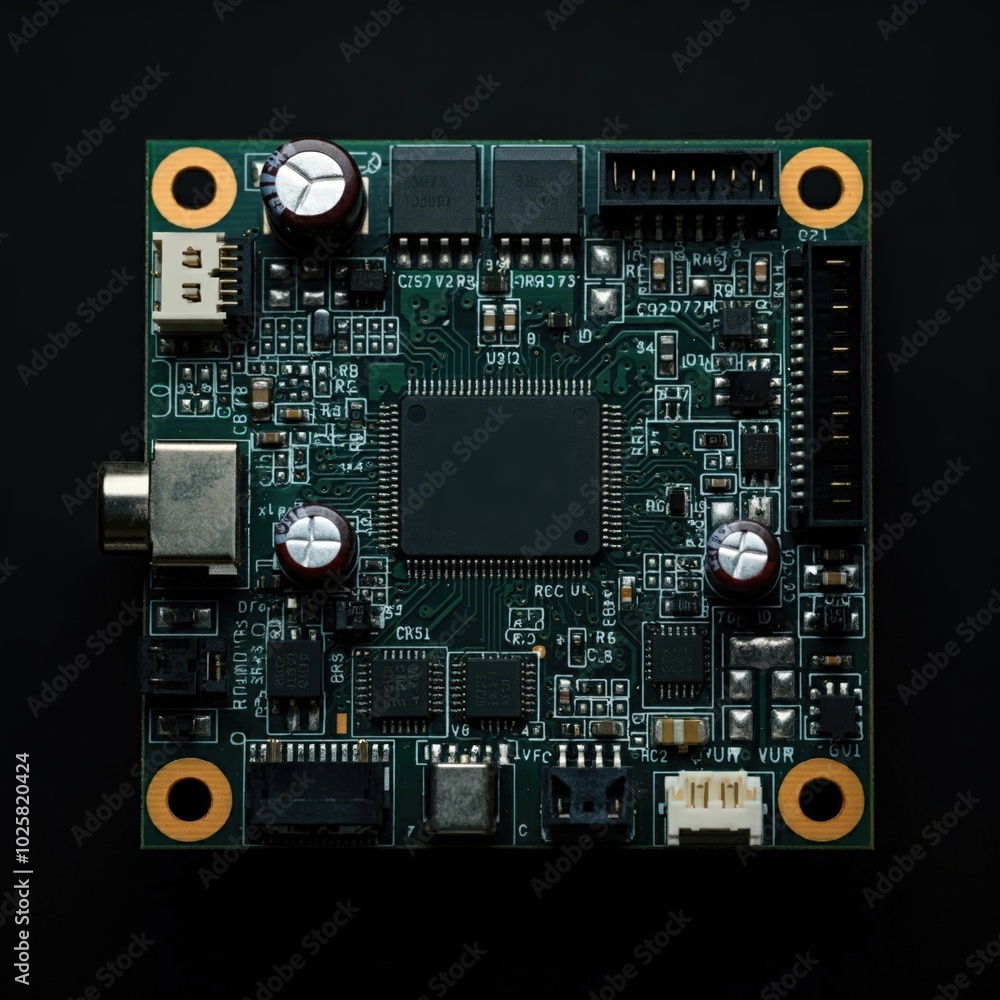 High-Tech Circuit Board with Microchip Precision High-Tech Circuit Board with Microchip Precision