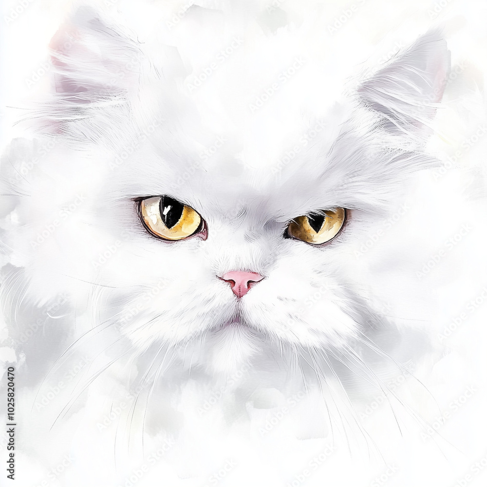 watercolour kitten on a white background watercolour kitten on a white background