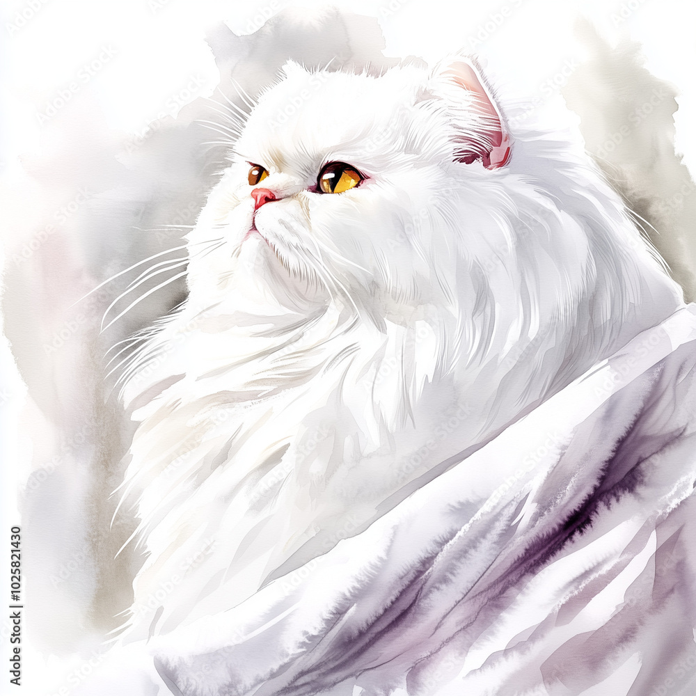 Fototapeta premium watercolour kitten on a white background