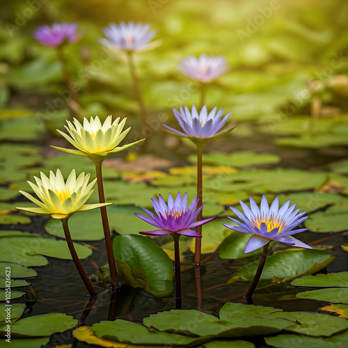 water lily in the pond