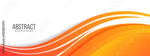 Abstract modern dynamic orange and white background with wavy shapes