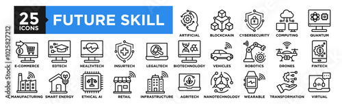 Future Skill icon collection set. Containing design technology, concept, business, future, skill, innovation