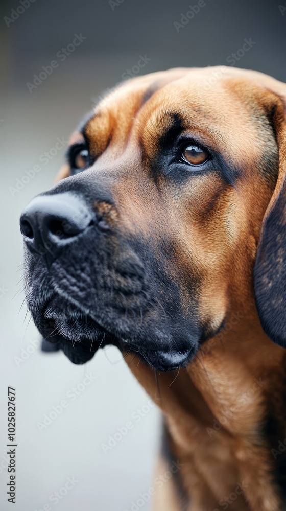 A tight shot of a canine's expressive face conveying sadness, surrounded by an indistinct backdrop A tight shot of a canine's expressive face conveying sadness, surrounded by an indistinct backdrop