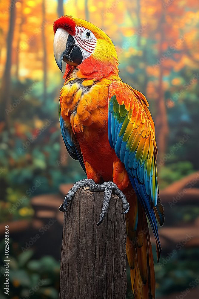 Obraz premium blue and yellow parrot