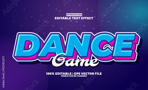 Dance Game editable text effect in new modern trend style