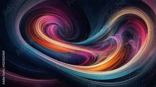 Vibrant cosmic swirl showcasing dynamic motion and colorful abstract designs in a stunning visual display.