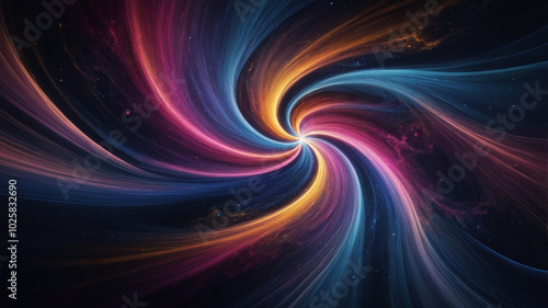 Vibrant cosmic swirl showcasing dynamic motion and colorful abstract designs in a stunning visual display.