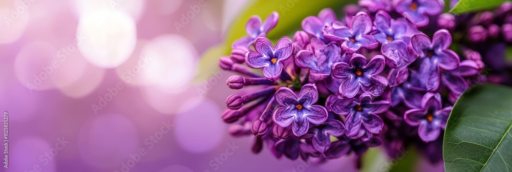 A cluster of purple blooms rests atop a verdant plant with a backdrop of soft, blurred light A cluster of purple blooms rests atop a verdant plant with a backdrop of soft, blurred light