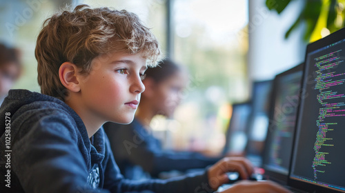 Teenagers can learn coding skills with this digital software. They'll make a simple video game on their laptops. It's a great way for kids to learn programming and STEM concepts.