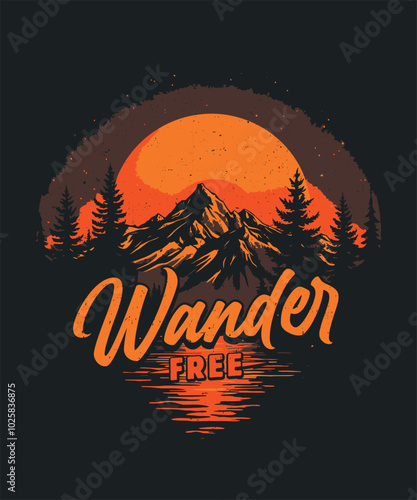 Wander Free Adventure T-Shirt Design