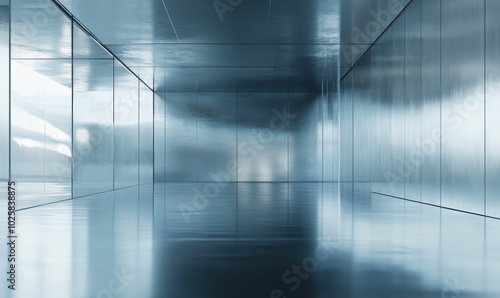 Wallpaper Mural Empty room with reflective walls and floor. Torontodigital.ca