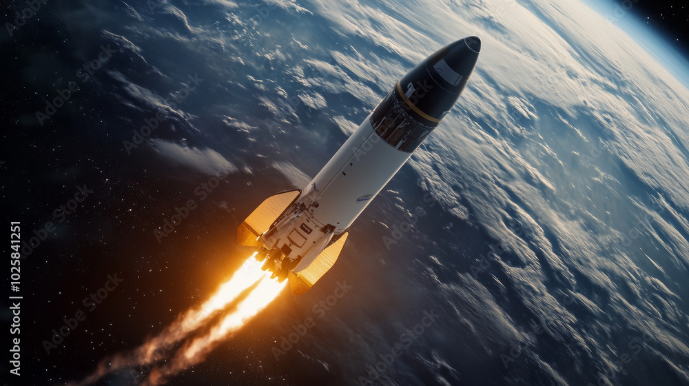 Powerful rockets launch into space. The rocket parts separate. One part comes back to Earth for reuse. The spacecraft circles the Earth. Falcon is a US rocket that can be reused in space. Powerful rockets launch into space. The rocket parts separate. One part comes back to Earth for reuse. The spacecraft circles the Earth. Falcon is a US rocket that can be reused in space.