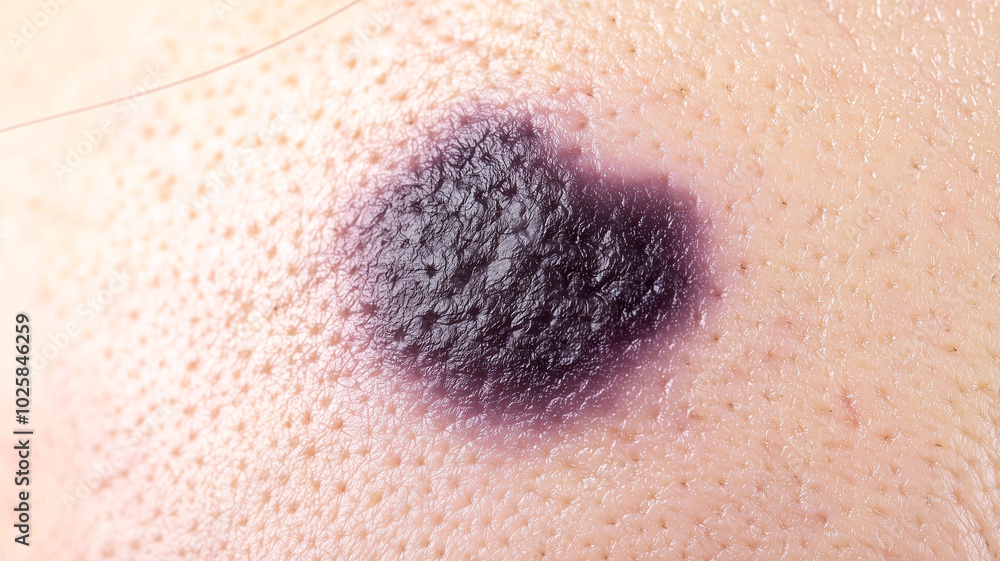 Fototapeta premium Close-Up of Melanoma Showing Irregular Borders and Varied Colors.