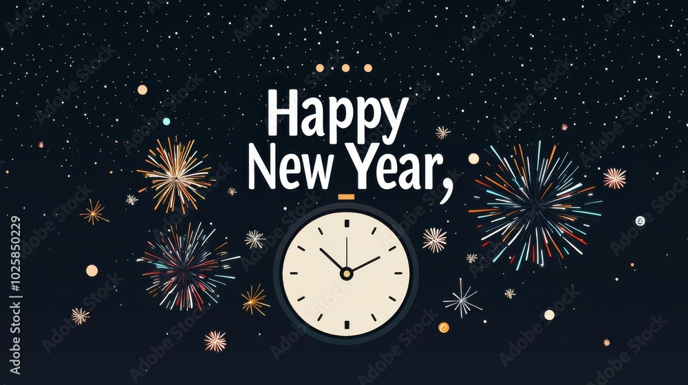 Naklejka premium Minimalist countdown clock transitioning into