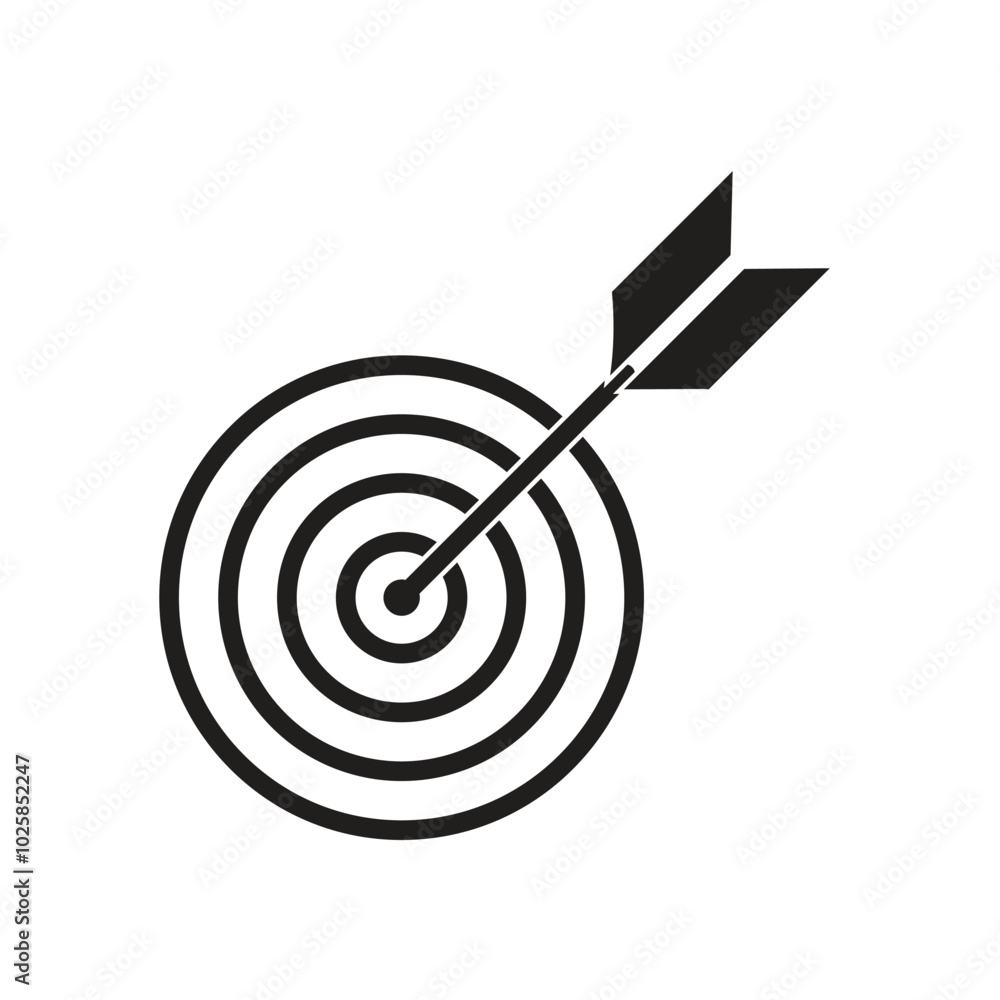 Success strategy symbol Vector illustration Arrow in target icon Success strategy symbol Vector illustration Arrow in target icon
