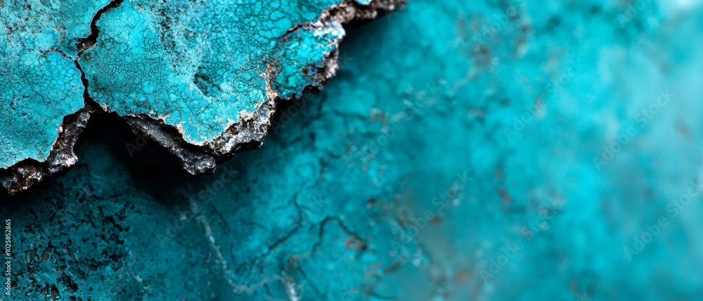 A close-up of a chipped-off piece of blue paint A close-up of a chipped-off piece of blue paint