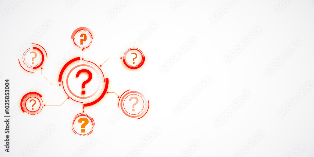 Question mark network illustration. 3D Rendering Question mark network illustration. 3D Rendering