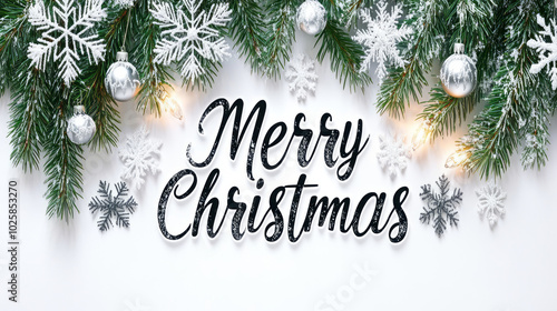  greeting card with inscription "Merry Christmas"