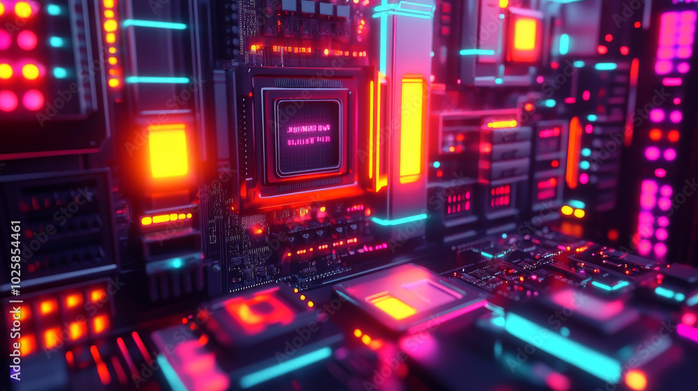 A computer repair shop advertises their services by showing a glowing, high-performance gaming computer. The image highlights the motherboard and other components within the computer case. A computer repair shop advertises their services by showing a glowing, high-performance gaming computer. The image highlights the motherboard and other components within the computer case.