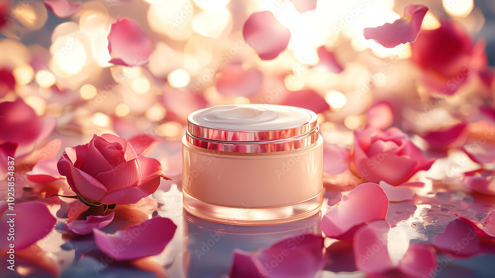 3D High-Quality Rendering of a Skincare Cream Jar. 3D High-Quality Rendering of a Skincare Cream Jar.