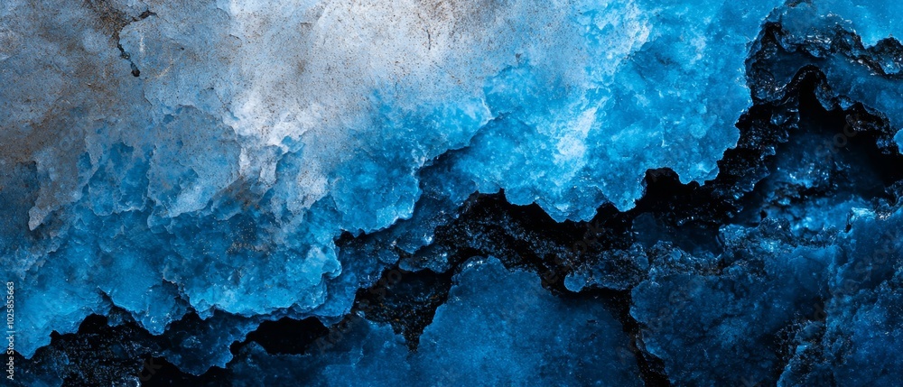 A tight shot of ice hovering above the water's surface A tight shot of ice hovering above the water's surface
