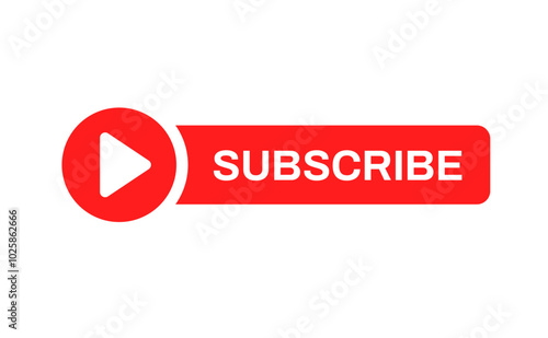 Red button subscribe. subscribe of channel, social media. Vector illustration