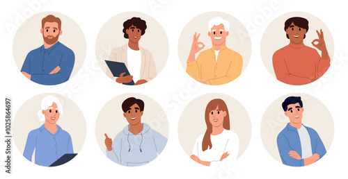 Business people avatars. People employees, office workers, entrepreneurs.urs. Vector flat illustration isolated on white background