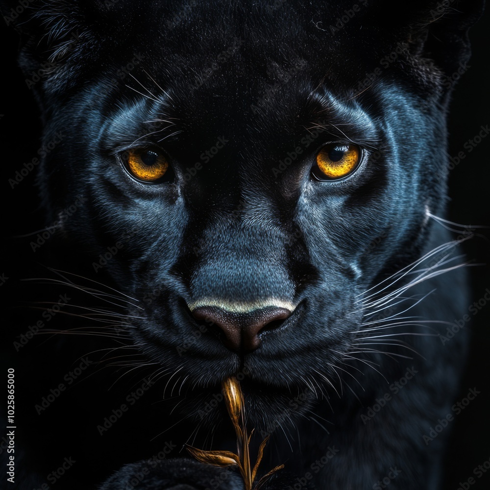 Panther face on a black background Panther face on a black background