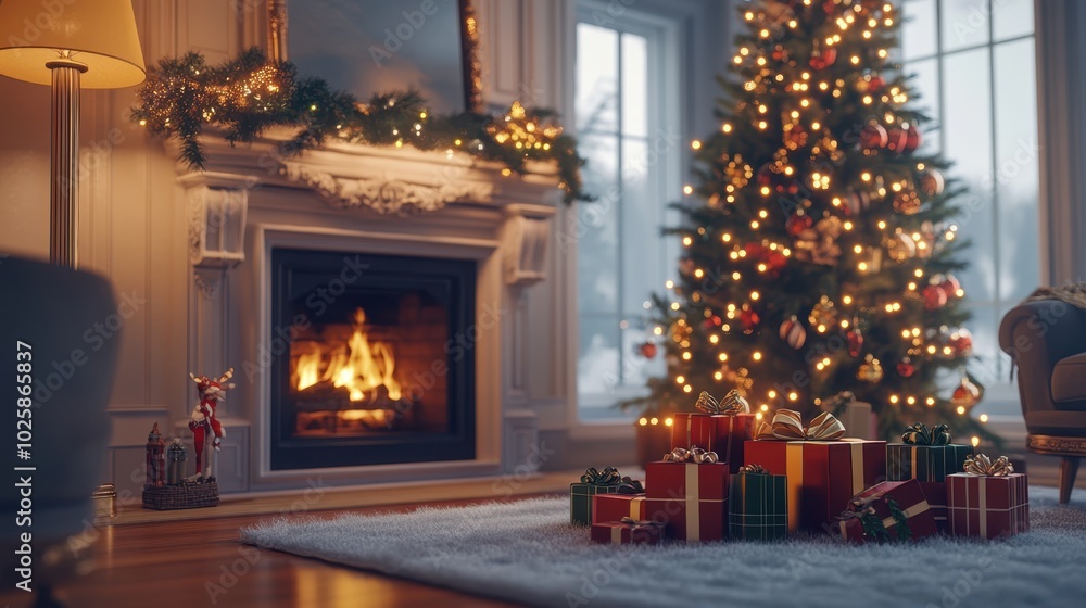 The Christmas Tree and Fireplace The Christmas Tree and Fireplace