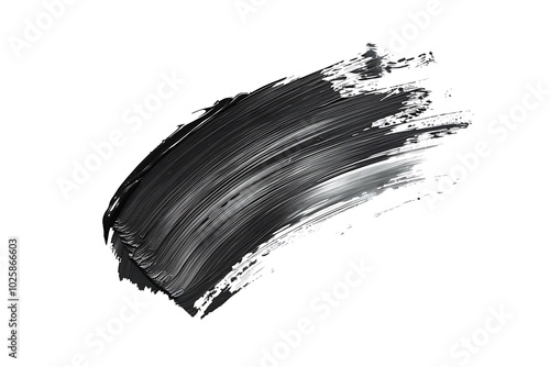 black colored pain stroke isolated on transparent background