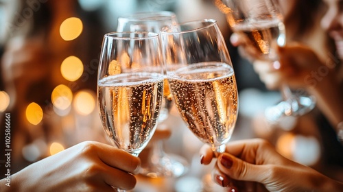 Cheers with Sparkling Wine at a Celebration
